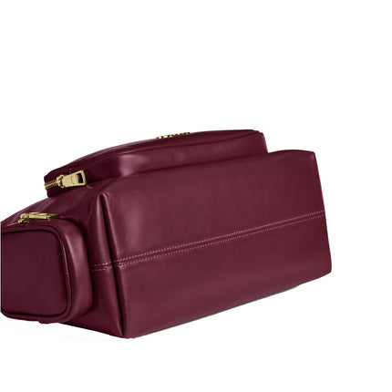Coach Women's Laurel Shoulder Bag With Pockets Gold/Dark Cherry