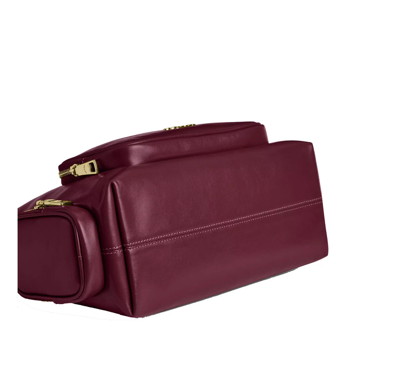 Coach Women's Laurel Shoulder Bag With Pockets Gold/Dark Cherry