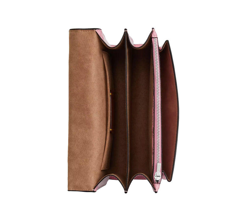 Coach Women's Klare Crossbody Bag In Signature Leather Silver/Pink