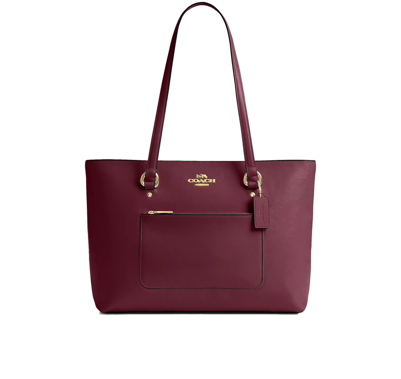 Coach Women's Station Tote Bag Gold/Dark Cherry