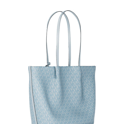 Michael Kors Women's Carson Large Signature Logo Tote Bag Pale Ocean/Silver