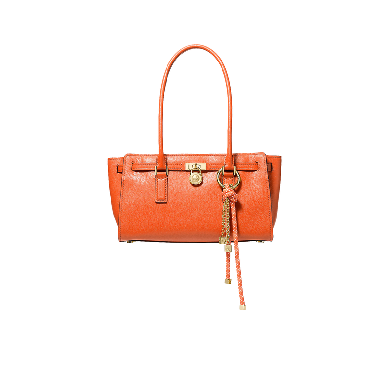 Michael Kors Women's Hamilton Moderne Small Leather Satchel Bag Mimosa/Gold