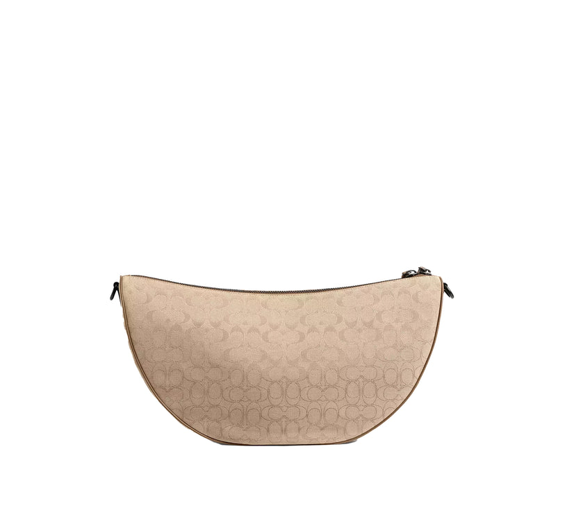 Coach Unisex Hall Soft Sling Bag 45 In Signature Jacquard Khaki