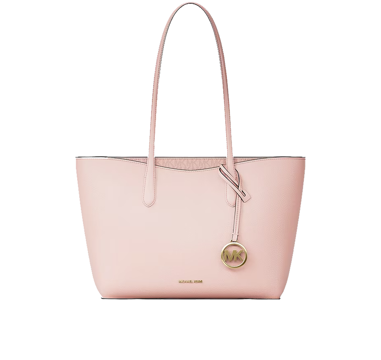 Michael Kors Women's Arden Large Pebbled Leather Tote Bag Powder Blush/Gold