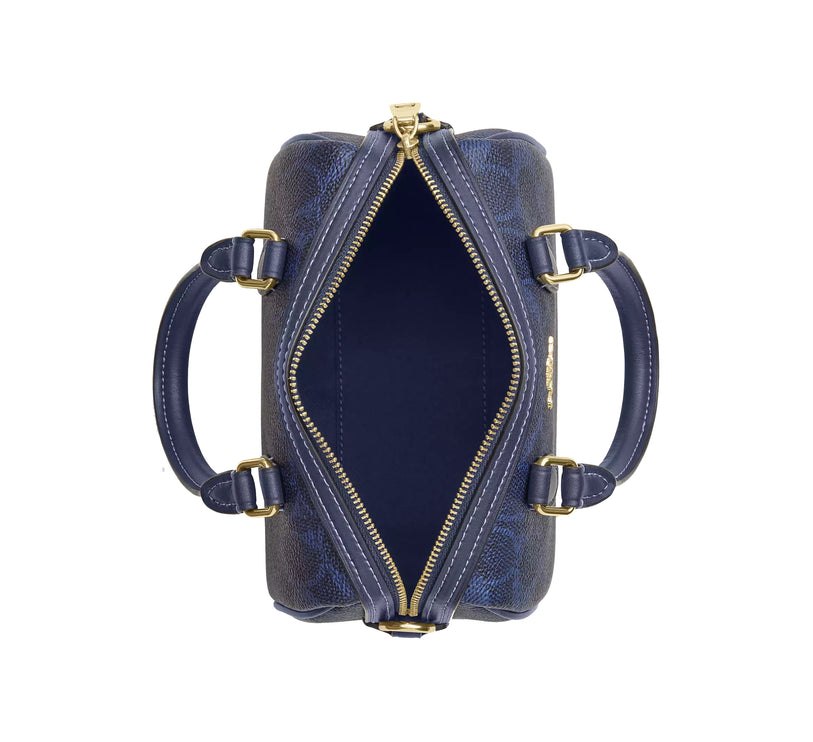 Coach Women's Mini Rowan Crossbody Bag In Signature Canvas Gold/Navy