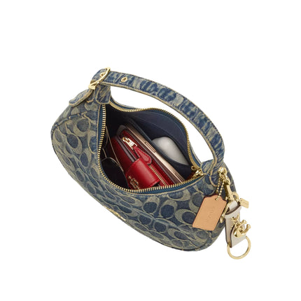 Coach Women's Emily Shoulder Bag In Signature Regenerative Cotton Denim Gold/Denim