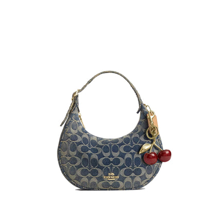 Coach Women's Emily Shoulder Bag In Signature Regenerative Cotton Denim Gold/Denim