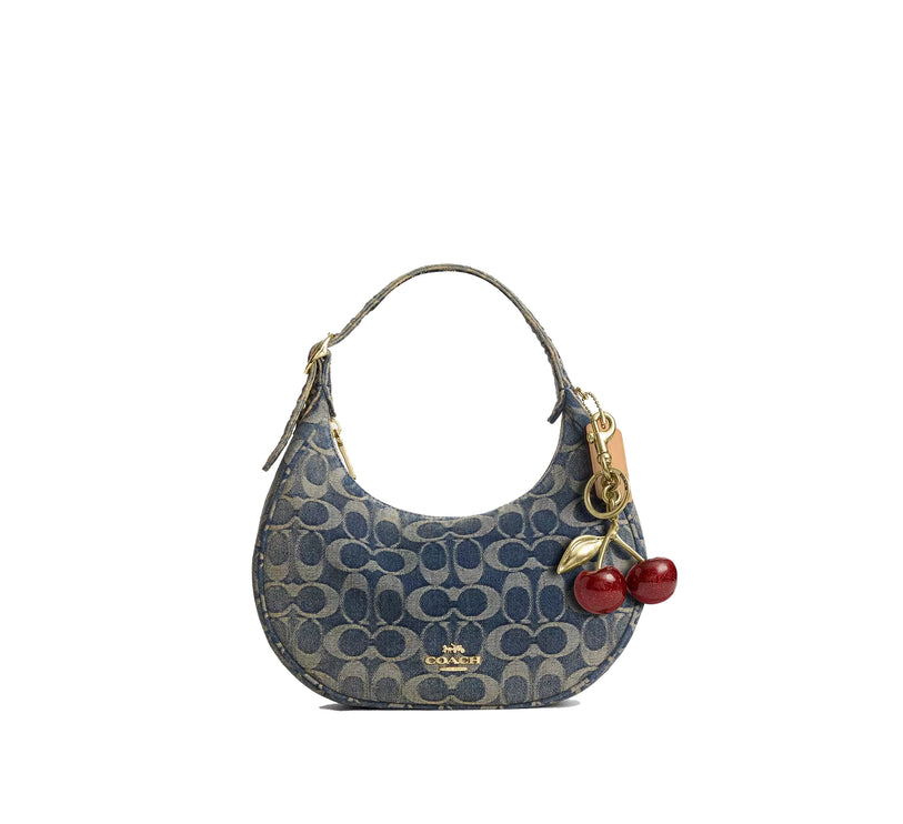 Coach Women's Emily Shoulder Bag In Signature Regenerative Cotton Denim Gold/Denim
