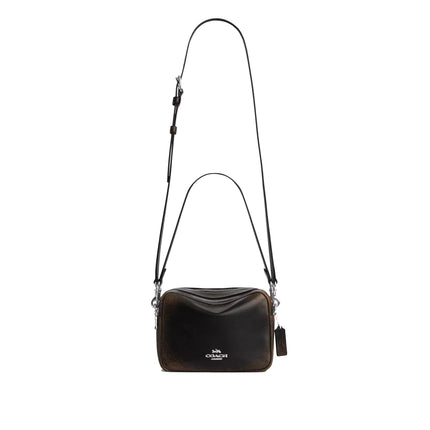 Coach Women's Carey Crossbody Bag In Loved Leather Silver/Black Brown