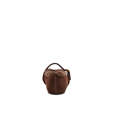 Coach Women's Sculpted C Mary Jane In Shearling Chocolate Brown
