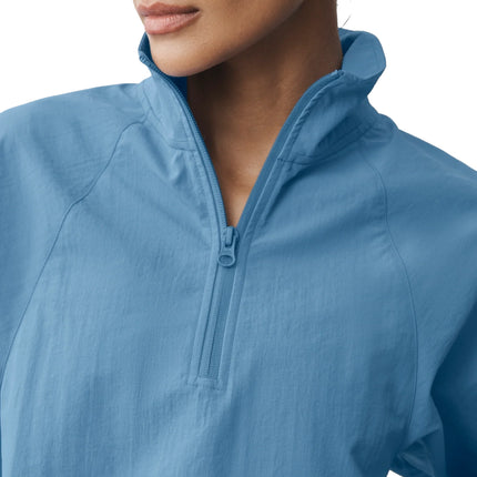 alo Women's Cropped 1/4 Zip Alumni Pullover California Blue