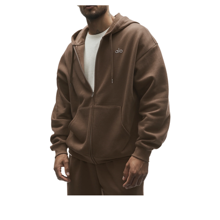 alo Men's Accolade Full Zip Hoodie Java Brown