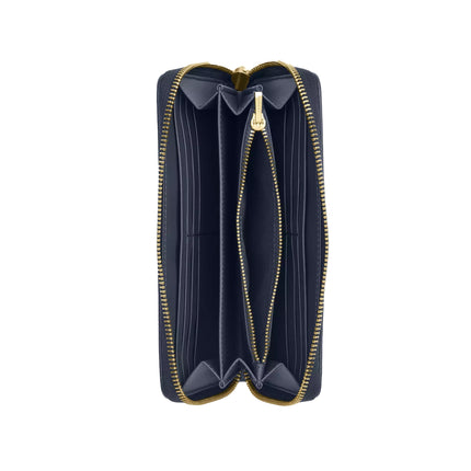 Coach Women's Long Zip Around Wallet In Signature Denim Gold/Indigo