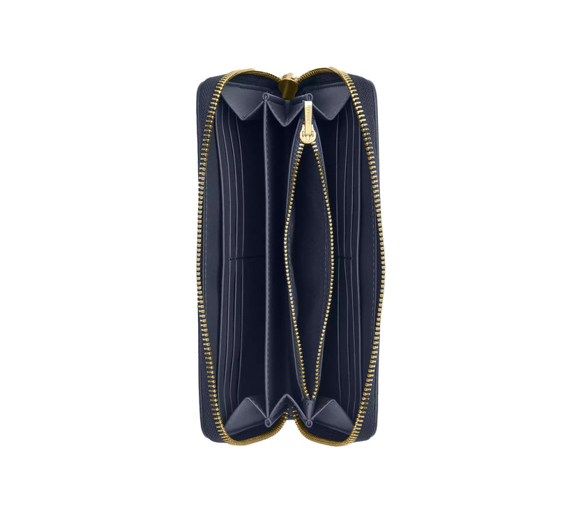 Coach Women's Long Zip Around Wallet In Signature Denim Gold/Indigo