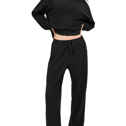 alo Women's Muse Crew Neck Pullover Black