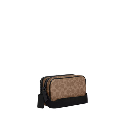 Coach Unisex Colton Crossbody Bag 19 In Signature Canvas Matte Black/Tan Black