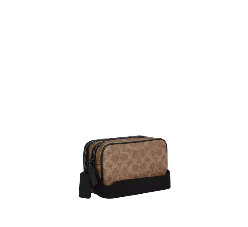 Coach Unisex Colton Crossbody Bag 19 In Signature Canvas Matte Black/Tan Black