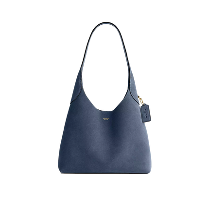 Coach Women's Brooklyn Shoulder Bag 28 Suede/Brass/Light Denim