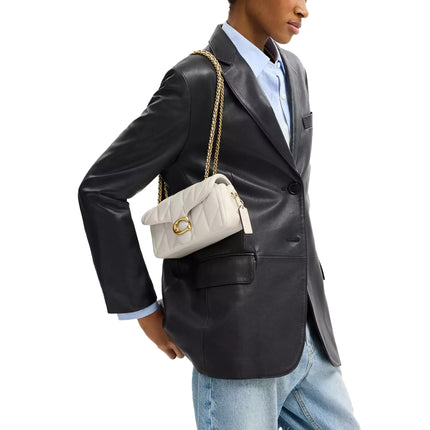 Coach Women's Tabby Shoulder Bag 20 With Pillow Quilting Brass/Chalk