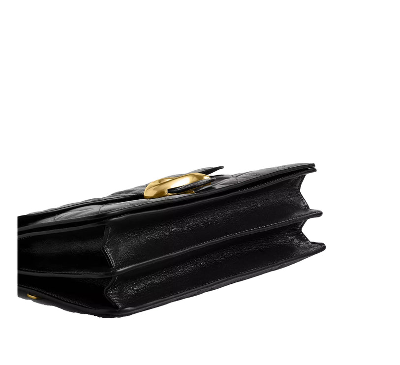 Coach Women's Chain Tabby Shoulder Bag With Quilting Brass/Black