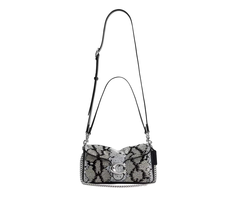 Coach Women's Tabby Shoulder Bag 26 With Beaded Snake Silver/Black