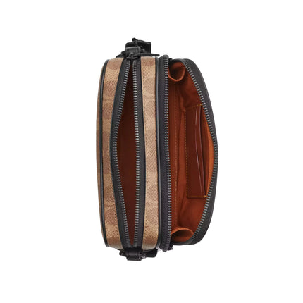 Coach Unisex Colton Crossbody Bag 19 In Signature Canvas Matte Black/Tan Black