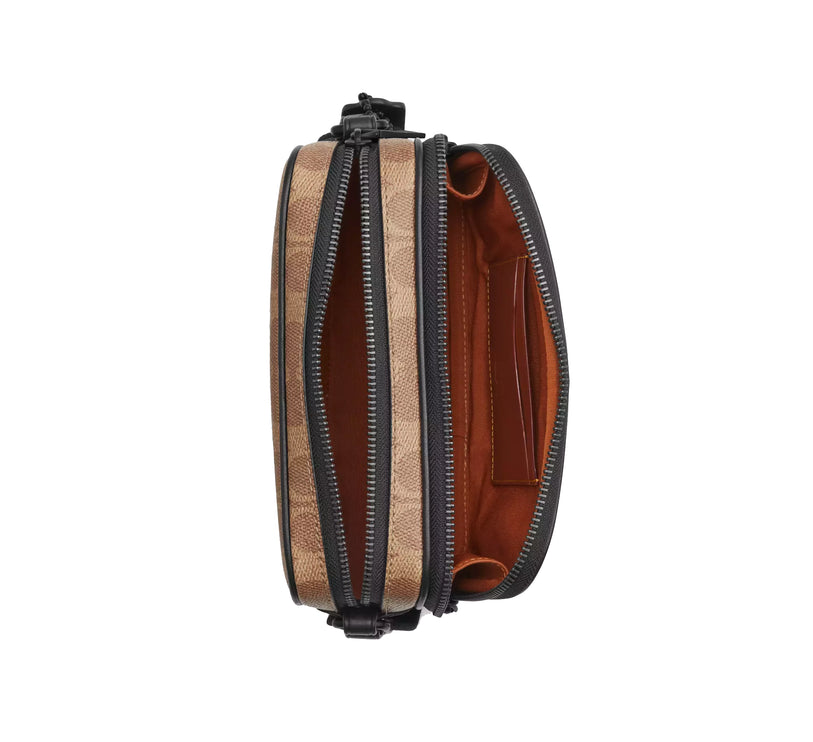 Coach Unisex Colton Crossbody Bag 19 In Signature Canvas Matte Black/Tan Black