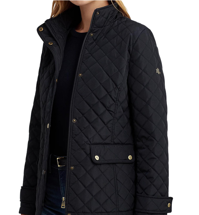 Ralph Lauren Women's Diamond-Quilted Mockneck Jacket  Dark Navy