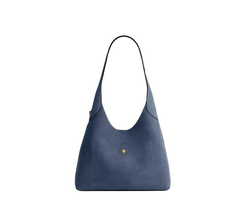 Coach Women's Brooklyn Shoulder Bag 28 Suede/Brass/Light Denim