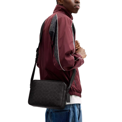 Coach Unisex Colton Crossbody Bag 25 In Signature Canvas Matte Black/Black Signature