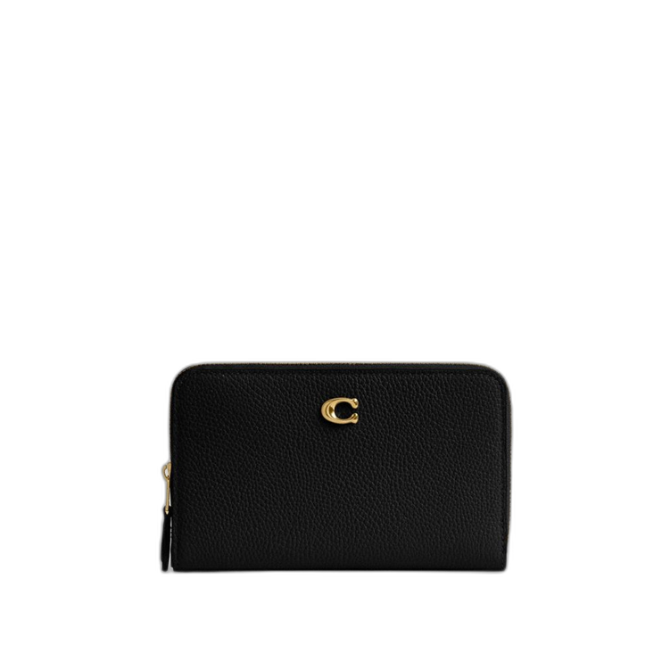 Coach Women's Essential Medium Zip Around Wallet Brass/Black