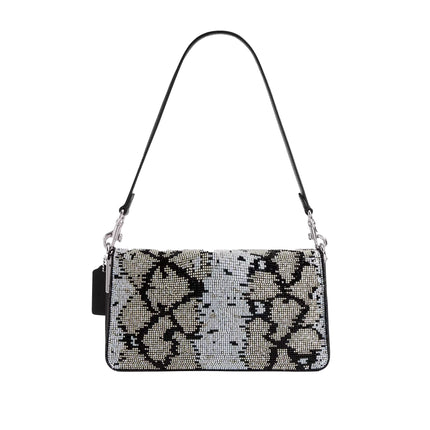 Coach Women's Tabby Shoulder Bag 26 With Beaded Snake Silver/Black