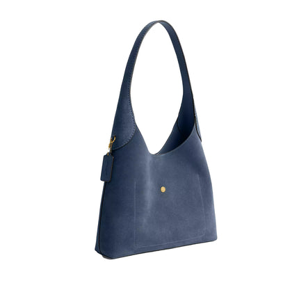 Coach Women's Brooklyn Shoulder Bag 28 Suede/Brass/Light Denim