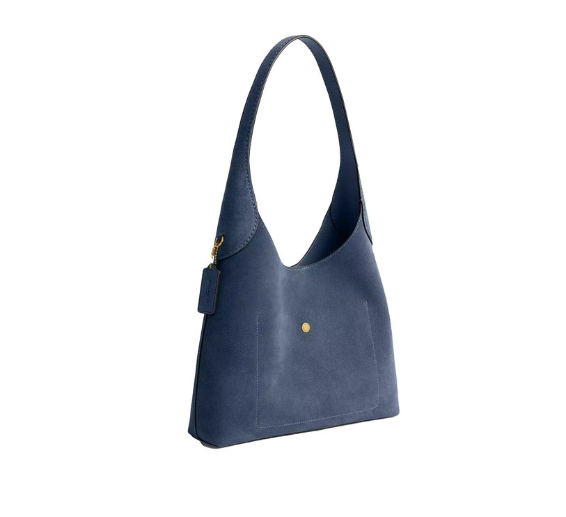 Coach Women's Brooklyn Shoulder Bag 28 Suede/Brass/Light Denim