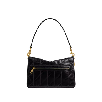 Coach Women's Chain Tabby Shoulder Bag With Quilting Brass/Black
