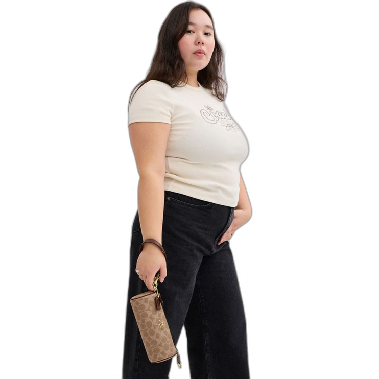 Coach Women's Nolita Barrel Bag In Signature Canvas Gold/Tan/Brown