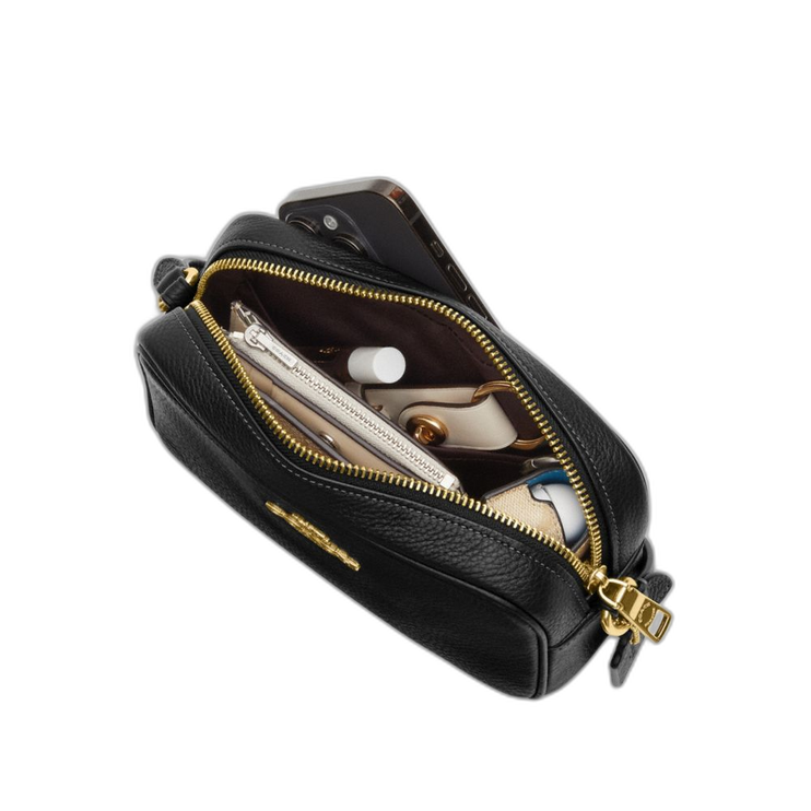 Coach Women's Mini Jamie Camera Bag In Signature Canvas Gold/Walnut/Black - Hemen Kargoda