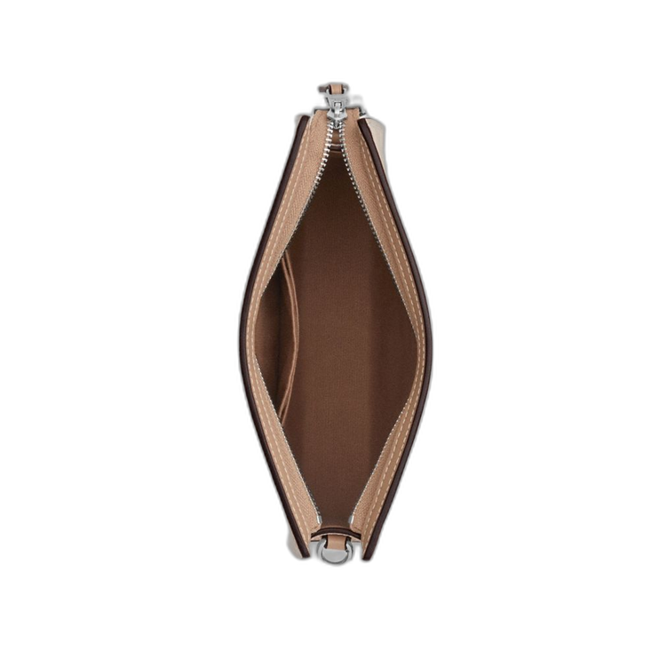 Coach Women's Slim Crossbody Bag In Signature Canvas Silver/Sand/Taupe