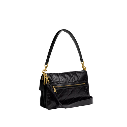 Coach Women's Chain Tabby Shoulder Bag With Quilting Brass/Black