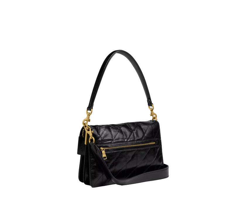 Coach Women's Chain Tabby Shoulder Bag With Quilting Brass/Black