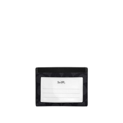 Coach Women's Slim Id Card Case In Signature Canvas Charcoal/Black