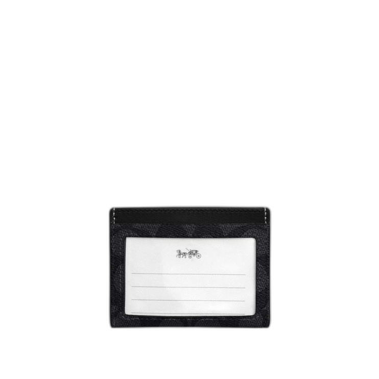Coach Women's Slim Id Card Case In Signature Canvas Charcoal/Black
