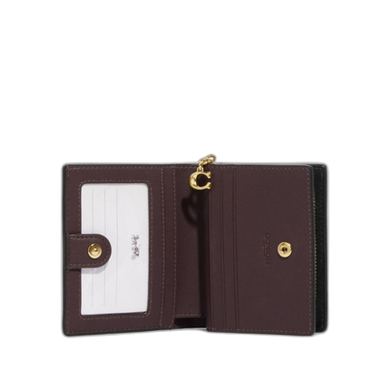 Coach Women's Snap Wallet Croc Gold/Black