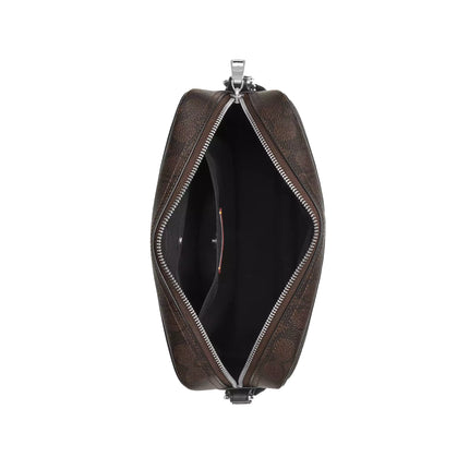 Coach Unisex Colton Crossbody Bag 25 In Signature Canvas With Patches Silver/Walnut/Black