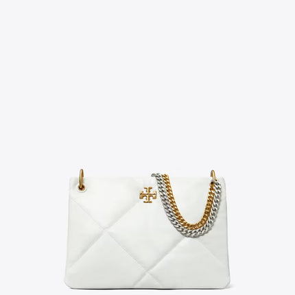 Tory Burch Women's Small Kira Diamond Quilt Shoulder Bag Blanc
