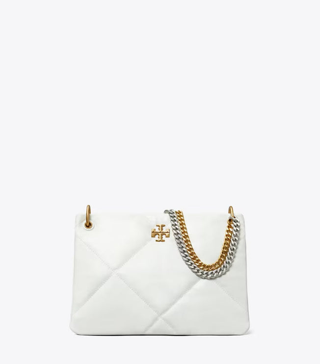 Tory Burch Women's Small Kira Diamond Quilt Shoulder Bag Blanc