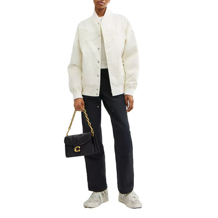 Coach Women's Chain Tabby Shoulder Bag With Quilting Brass/Black