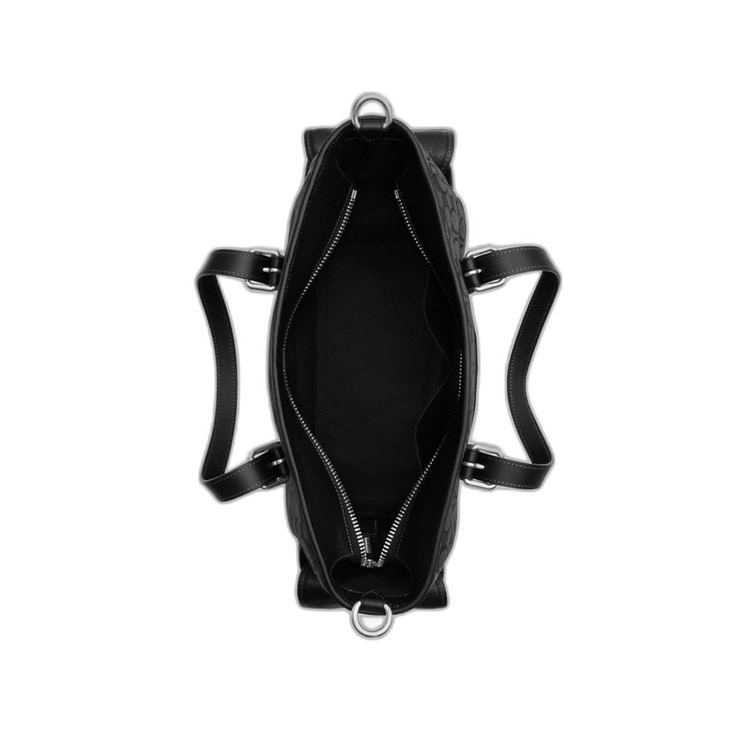 Coach Women's Sprint Tote In Signature Jacquard Silver/Charcoal/Black