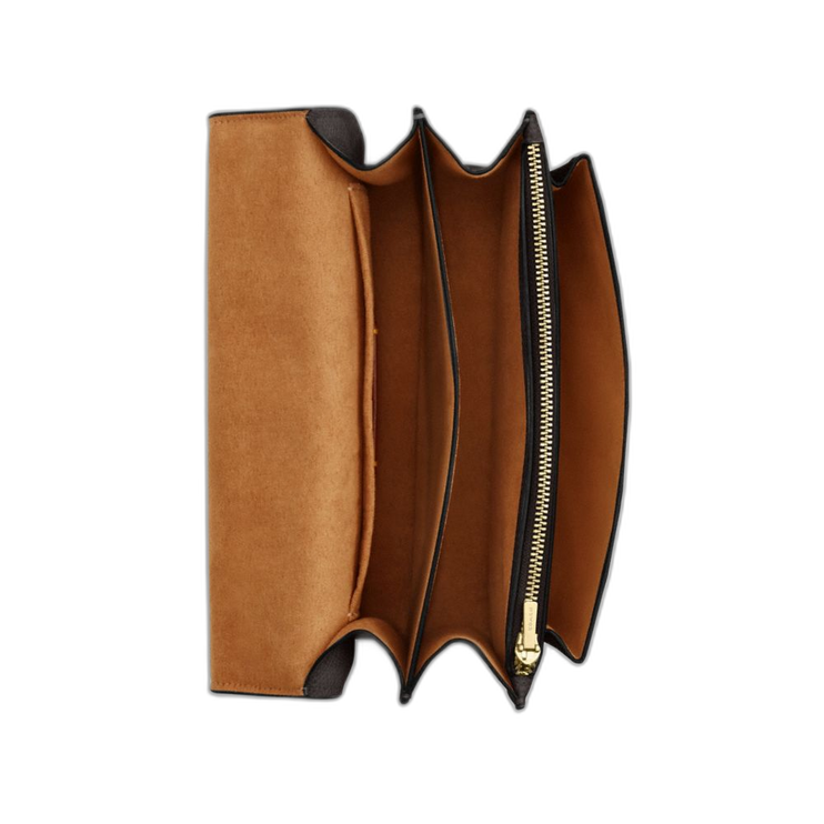 Coach Women's Klare Crossbody Bag In Blocked Signature Canvas Gold/Walnut/Tan