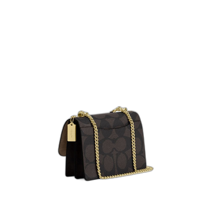 Coach Women's Klare Crossbody Bag In Blocked Signature Canvas Gold/Walnut/Tan